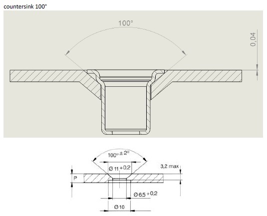 countersunk-100%B0-installation