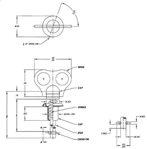 turnlock 26S13-A-43 technical drawing