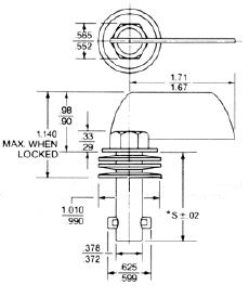 turnlock 91S2-42WO technical drawing