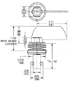 turnlock 91S7-13WO technical drawing