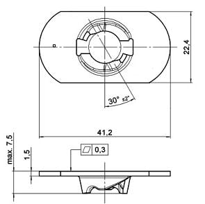 turnlock 991R2-5AR technical drawing
