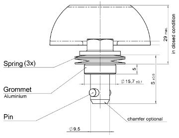 disegno tecnico turnlock HHSTLWG-25Z