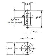 turnlock 99S10-01A1 technical drawing