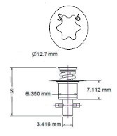 turnlock MTHBTLTX-16S technical drawing
