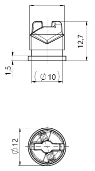 turnlock MTHRTM11BZ technical drawing