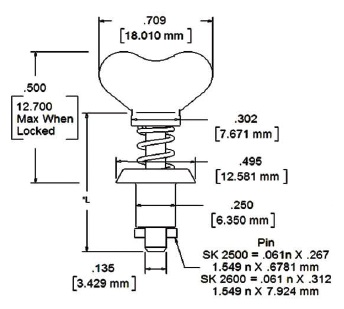 turnlock MS2500-40SW technical drawing