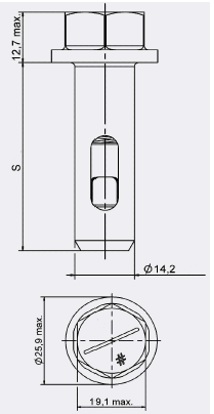turnlock HEHSEGTLH-4ZN technical drawing