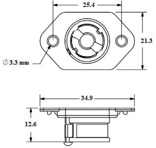 turnlock HGRRTFA33CS technical drawing