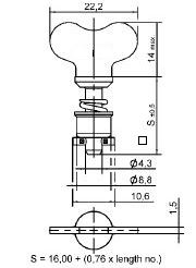 turnlock HGRTLW-43Z technical drawing