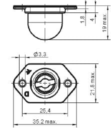 turnlock HGRRTFE33TS technical drawing