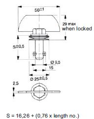 Turnlock HHSTLW-6S Technische Zeichnung