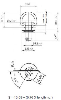 turnlock HHSTLFB-55Z technical drawing