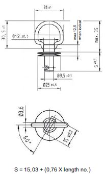 turnlock HHSTLFB-4Z technical drawing