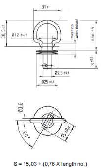 turnlock HHSTLFB-30Z technical drawing