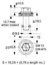 turnlock HHSTLHS-18S316 technical drawing