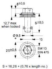 turnlock HHSTLHS-23S technical drawing