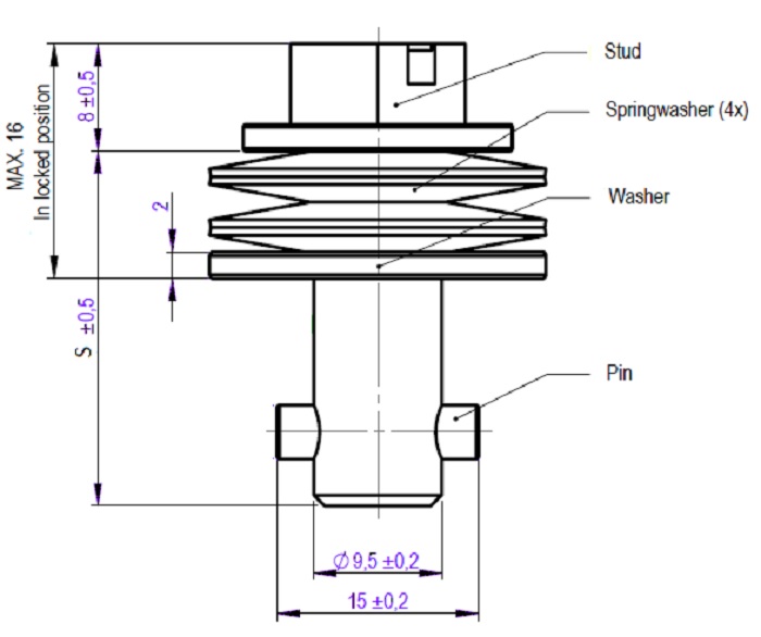 turnlock HHSTLHSS-7Z technical drawing