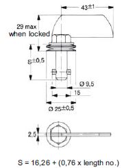 turnlock HHSTLWO-52S technical drawing