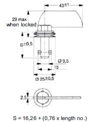 turnlock HHSTLWO-9Z technical drawing