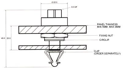 turnlock HSQTLSK200ZB technical drawing