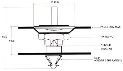 turnlock HSQFTLW250ZB technical drawing