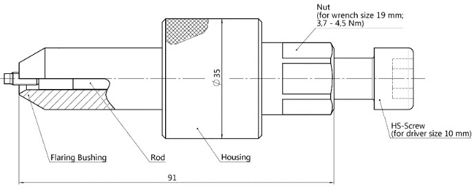 turnlock ITGF90 technical drawing