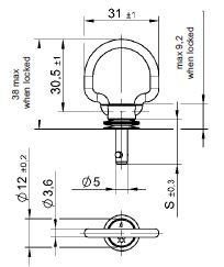 turnlock MHSTLFB-9Z technical drawing