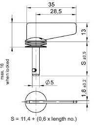 turnlock MHSTLWO-16Z technical drawing