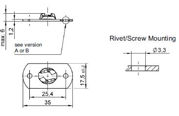turnlock MHSRF33S technical drawing