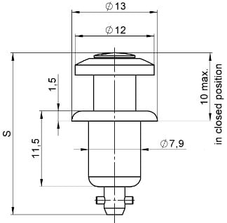 turnlock 1695S01-11AG technical drawing