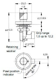 turnlock V965L1-1L1AG technical drawing