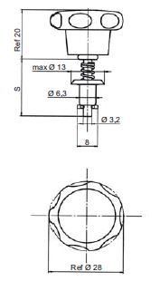 turnlock MTHTLSP-47Z technical drawing